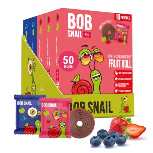 Image 2 of 50ct Strawberry & Blueberry for the product Bob Snail Fruit Rolls