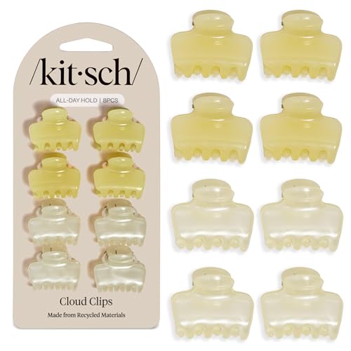 Image 1 of Default Title for the product Kitsch Small Hair Clips - Pearlized Cream & Butter Yellow, 8pc
