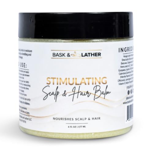 Image 1 of Default Title for the product BASK & LATHER Stimulating Scalp and Hair Balm for Hair Growth, 6 oz