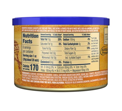 Image 4 of Blue Diamond Almonds Habanero BBQ Flavored Snack Nut 6 oz. Pack of 2