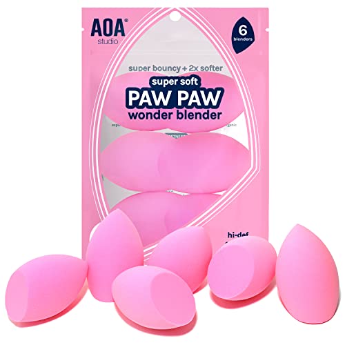Image 1 of Pink for the product AOA STUDIO Makeup Sponge Set Latex Free Super Soft Set of 6