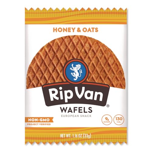 Image 5 of Rip Van Wafels Honey and Oats Stroopwafels, Healthy Snacks, Non-GMO, Keto Friendly, Low Sugar, 12 Pack
