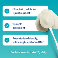 Thumbnail for Vital Proteins Marine Collagen Peptides Powder Supplement for Skin Hair Nail Joint - Hydrolyzed Collagen - 12g per Serving - 7.8 oz Canister