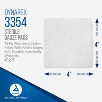 Thumbnail for Dukal Sterile Gauze Pads, 100% Woven Cotton and Individually Wrapped, 4