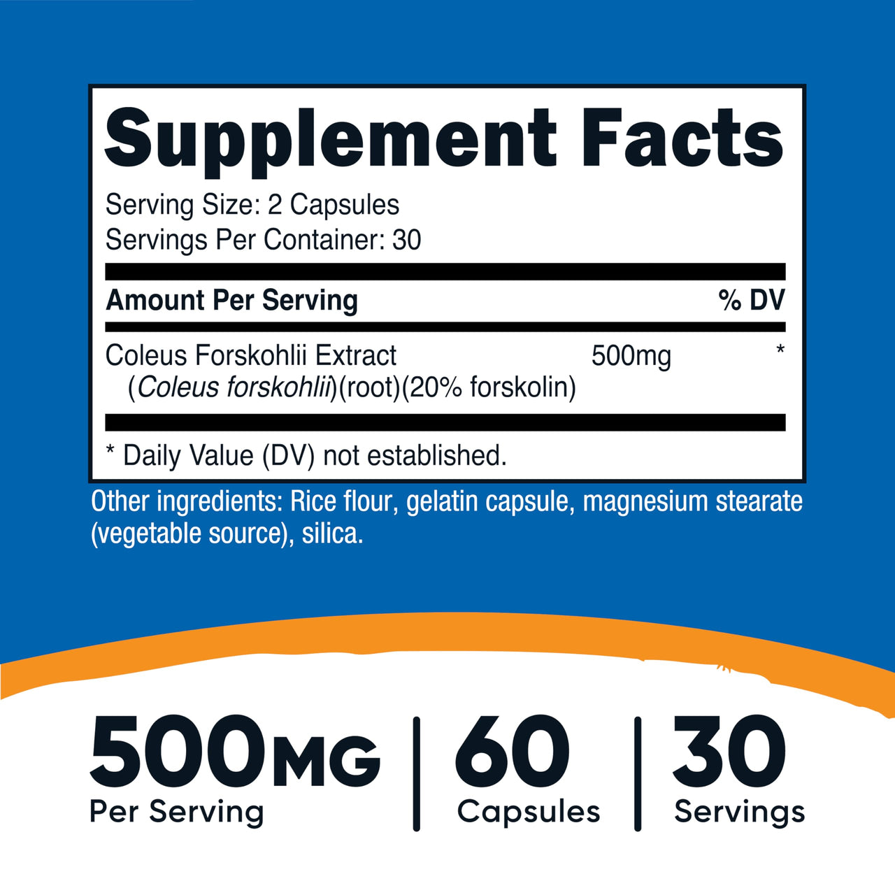Nutricost Coleus Forskohlii 500mg, 60 Capsules - Maximum Strength Formula