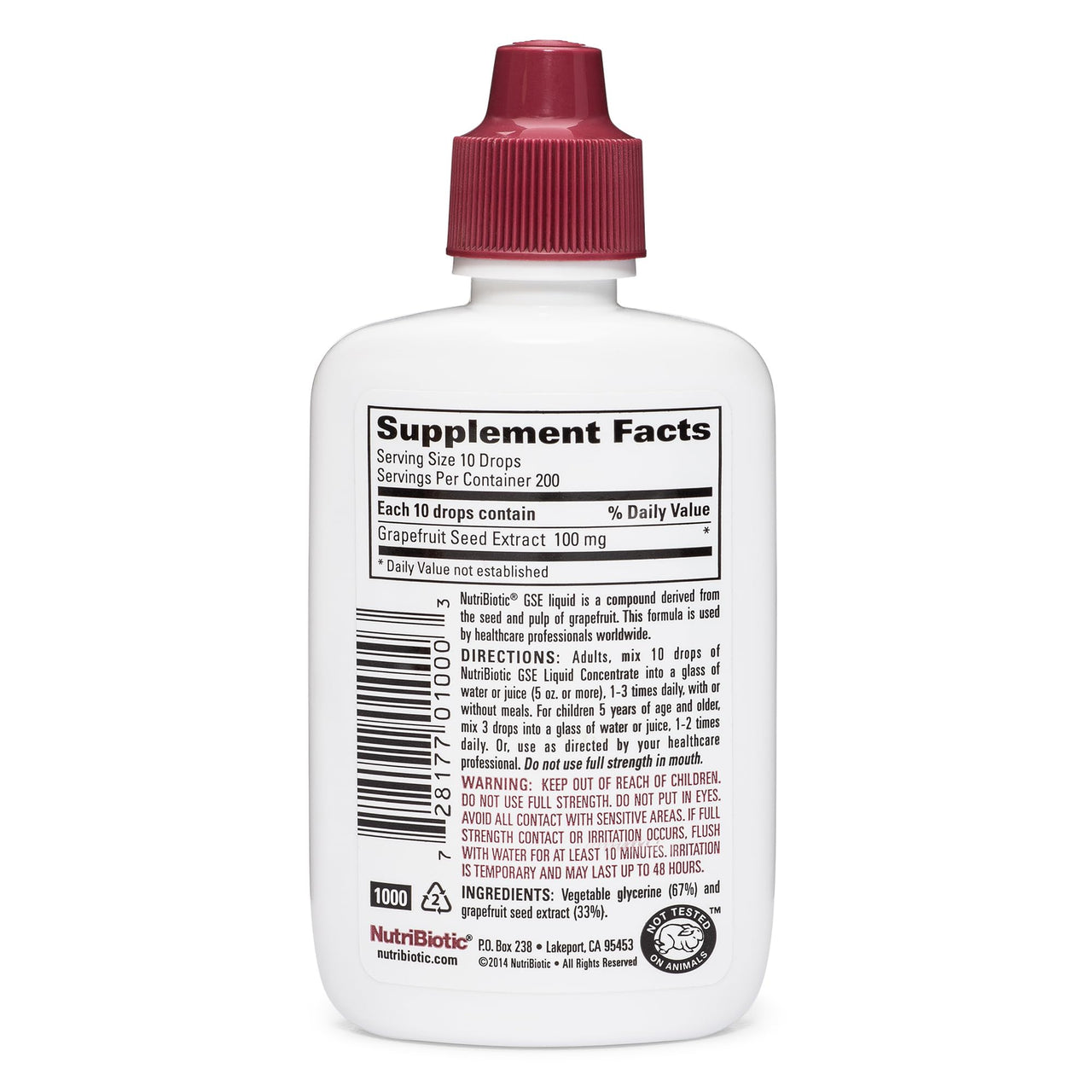 NutriBiotic – GSE, 2 Oz Liquid | The Original Grapefruit Seed Extract Premium Concentrate with Bioflavonoids | Potent Immune & Overall Health Support | Vegan, Gluten Free, Non-GMO