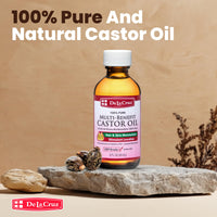 Thumbnail for De La Cruz Castor Oil - 100% Pure Castor Oil for Hair, Skin, Eyelashes, and Eyebrows - USP Grade, 2 FL OZ (6 Glass Bottles)