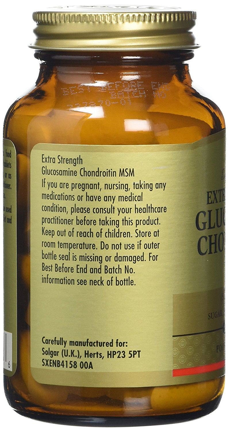 Solgar Triple Strength Glucosamine Chondroitin MSM, 60 Tablets - Promotes Healthy Joints, Supports Comfortable Movement - Shellfish Free - Gluten Free, Dairy Free - 30 Servings