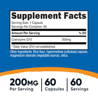 Thumbnail for Nutricost CoQ10 200mg, 60 Vegetarian Capsules, 60 Servings - High Absorption, Vegetarian, Non-GMO, Coenzyme Q10