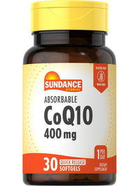 Thumbnail for Sundance CoQ10 | 400mg | 30 Softgels | with Black Pepper Extract | Non-GMO and Gluten Free Supplement