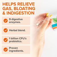Thumbnail for Zenwise Health No Bloat Probiotics for Women and Men Digestive Health with Ginger, Dandelion, and Lactase, Digestive Enzymes for Gas and Bloating Relief - Vegan Water Retention Pills - 14 CT