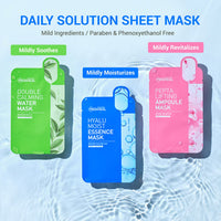 Thumbnail for Mediheal Double Calming Water Mask, Pack of 15 - Calming Face Mask Sheet with Centella Asiatica and Artemisia Extract, Relieves Sensitive and Redness Skin, Silky Smooth Cellulose Sheet