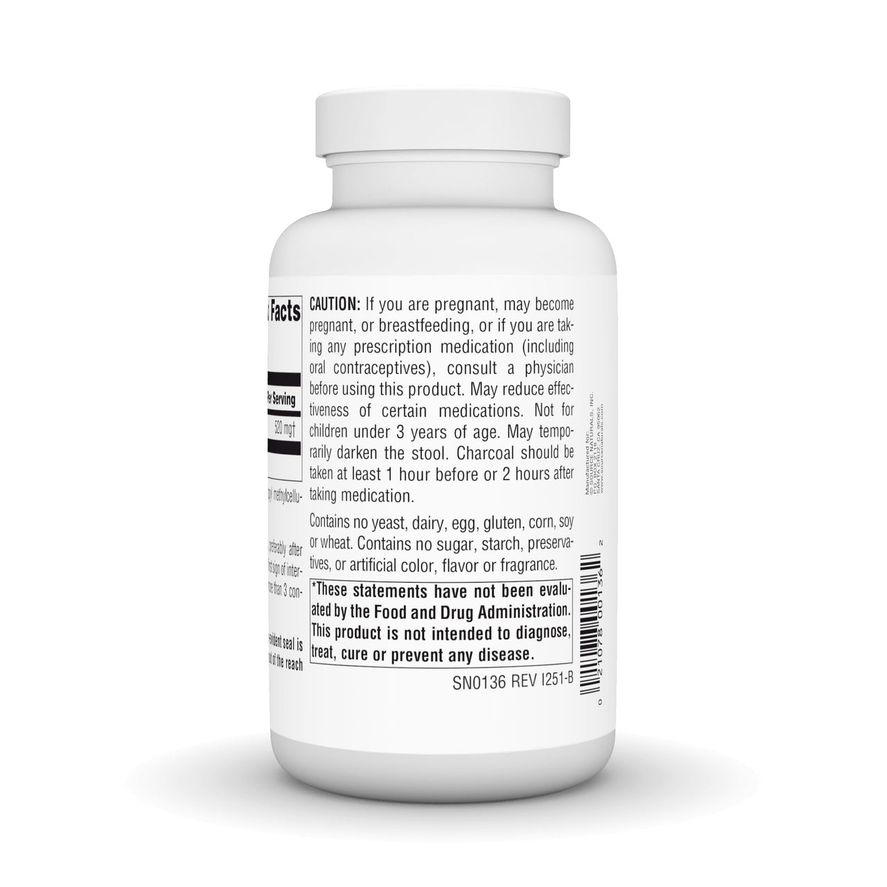 Source Naturals Charcoal - 100% Pure Activated, Digestive Aid* - 200 Vegetarian Capsules