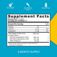 Thumbnail for Qunol Fish Oil Omega 3 Mini Softgels, 1000mg Omega 3 EPA + DHA, Ultra Pure Supplements, Heart Health Support, Lemon Flavor, Easy to Swallow Minis, 3 Month Supply, 180 Count
