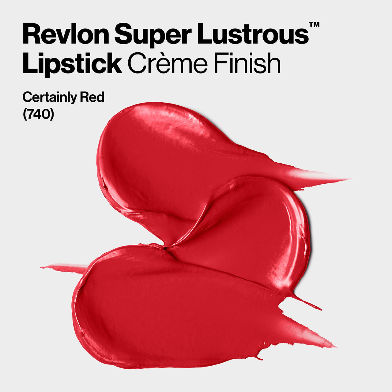 Revlon Super Lustrous Lipstick, Creamy Formula For Soft, Fuller-Looking Lips, Moisturized Feel, Certainly Red (740), 0.15 oz