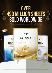 Thumbnail for SNP 1000mg Collagen + 24K Gold Ampoule Sheet Mask | Collagen Face Masks Skincare | Tightening, Hydrating, and Nourishing | Korean Skin Care | Overnight Face Masks | Moisturizing Face Mask | 10 Sheets