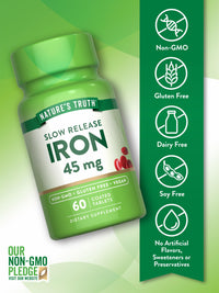 Thumbnail for Nature's Truth Iron Supplement | 45 mg | 60 Pills | Ferrous Sulfate | Non-GMO & Gluten Free Vitamin for Men and Women