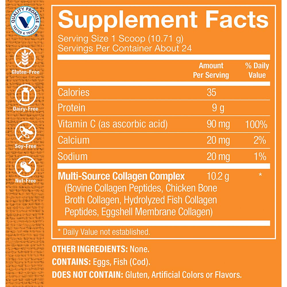 The Vitamin Shoppe Collagen - Skin Elasticity, Joint Health & Hair Support, Hydrolyzed Collagen