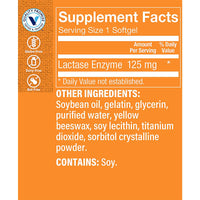 Thumbnail for The Vitamin Shoppe Lactase Enzyme 125MG, Supports Lactase Dairy (100 Softgels)