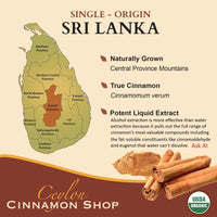 Thumbnail for Ceylon Cinnamon Shop CinnaGold™ Organic Ceylon Cinnamon (100% Certified) Supplement, High-Potency Liquid Extract, 4 oz. – Super Antioxidant