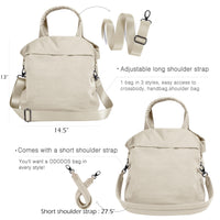 Thumbnail for ODODOS 19L Multi Hobo Bags 2.0 with 2 Straps for Women, Totes Handbags, Crossbody Shoulder Bags, Beige