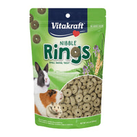 Thumbnail for Vitakraft Nibble Rings Small Animal Treat, 10.6 oz Healthy Crunchy Snack for Rabbits, Guinea Pigs, Hamsters & Other Small Pets, Wholesome Wheat & Alfalfa, Added Vitamins & No Artificial Flavors