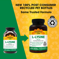 Thumbnail for Country Life L-Lysine 500mg with B-6, Supports Immune Health, Promotes Collagen Renewal in Lips and Mouth, 250 Vegan Capsules, Certified Gluten Free, Certified Vegan
