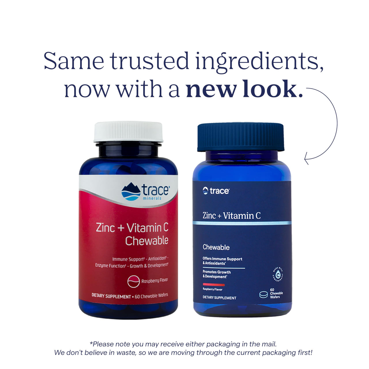 Trace Minerals Zinc + Vitamin C - Chewable Wafers for Immunity & Antioxidant Support - Healthy Development - Enzyme Function - Full Spectrum of Ionic Minerals - Raspberry - 60 Servings