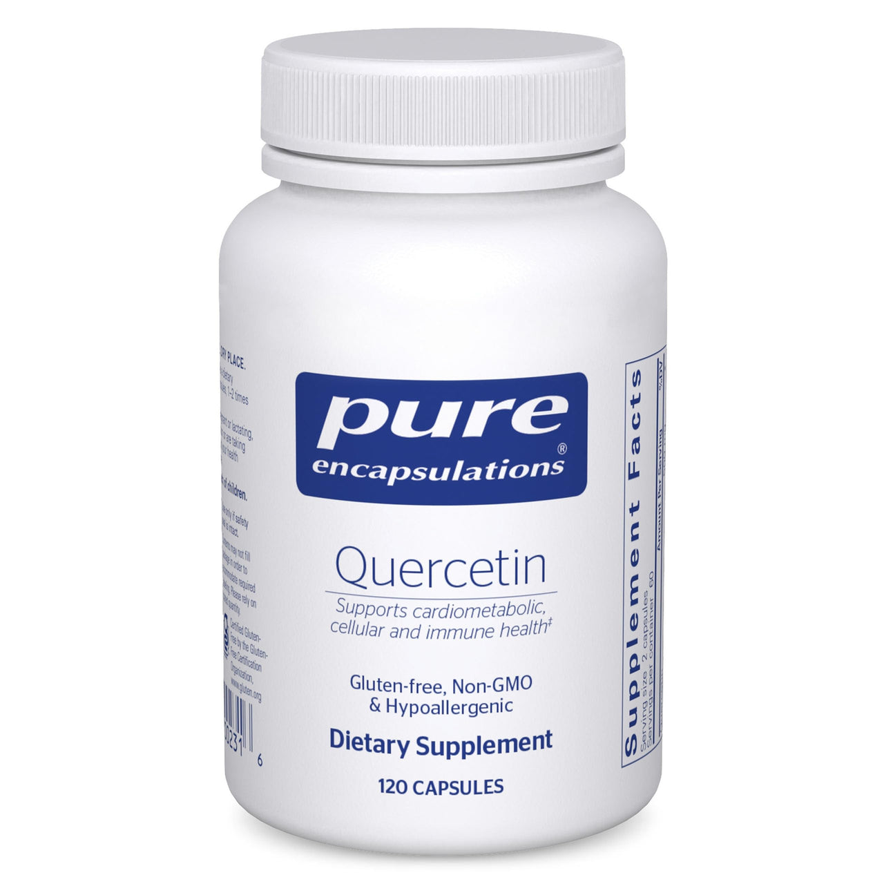 Pure Encapsulations Quercetin - 500 mg - Immune Support, Cellular Health & Heart Health* - Antioxidant Supplement - Gluten Free & Non-GMO - 120 Capsules