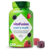 Thumbnail for vitafusion Adult Gummy Vitamin Supplement for Men, Berry Flavored, A, C, D, E, B6, B12, Daily, 120 Count, 60 Day Supply