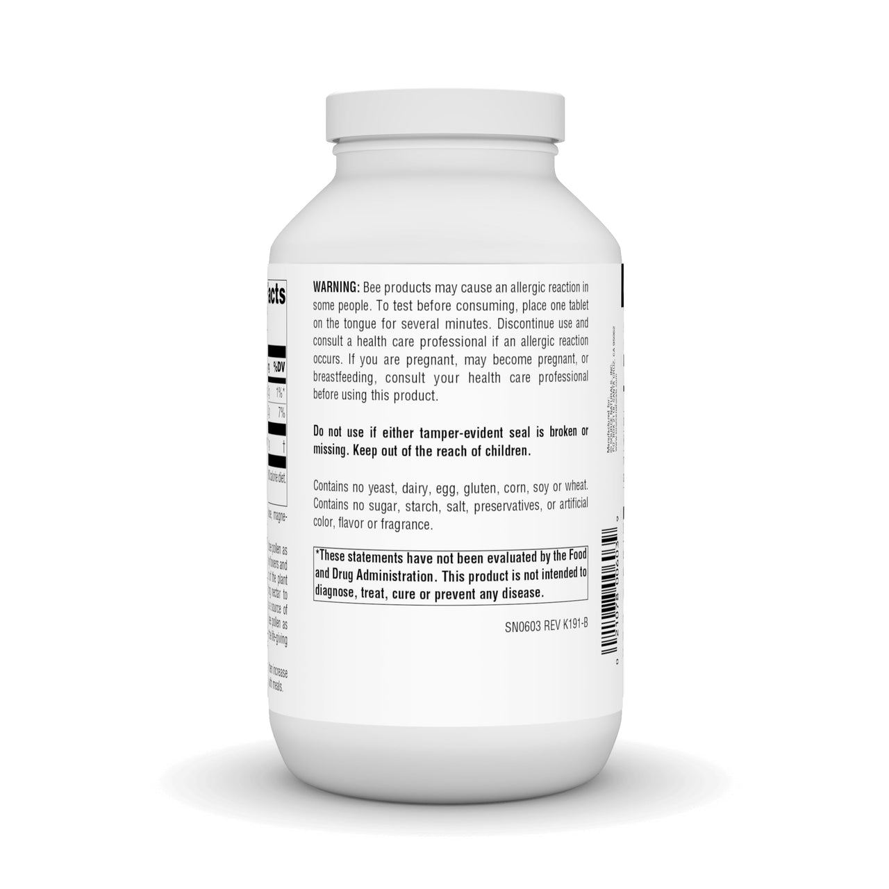 Source Naturals Bee Pollen 500 mg Dietary Supplement - 250 Tablets