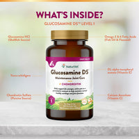 Thumbnail for NaturVet Glucosamine DS Level 1 Maintenance Care Hip & Joint Support Pet Supplement for Dogs & Cats –Glucosamine, Chondroitin, Antioxidants –Supports Cartilage, Joint Function – 150 Ct.