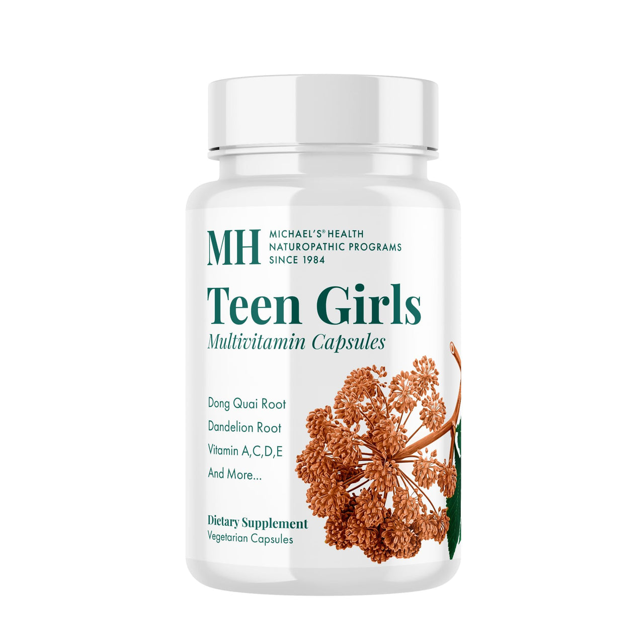 Michael's Health Naturopathic Programs Teen Girls Multivitamin - 60 Vegetarian Capsules - Nutrients for Healthy Growth & Development - Kosher - 30 Servings