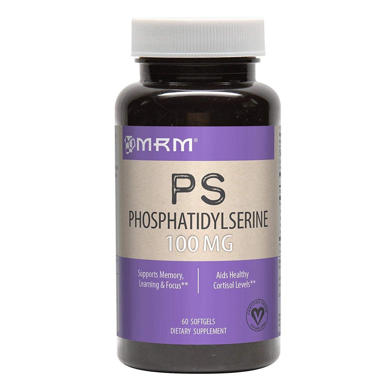 MRM Nutrition PS 10mg - for Women & Men - Phosphatidylserine Supplement, Supports Mental Focus, Phospholipid Supplement to Support Healthy Cognition & Brain Function, Gluten Free - 60 Servings