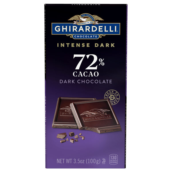 GHIRARDELLI INTENSE DARK Chocolate Bar, 72% Cacao, 3.5 Oz Bar (Pack of 4)