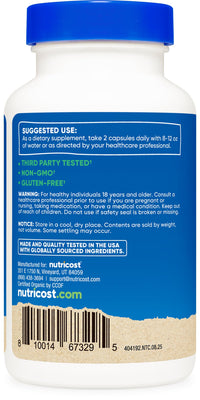 Thumbnail for Nutricost Saw Palmetto 1000mg, 120 Capsules - CCOF Certified Made with Organic Saw Palmetto, Vegetarian Friendly, 60 Servings, 500mg Per Capsule, Gluten Free