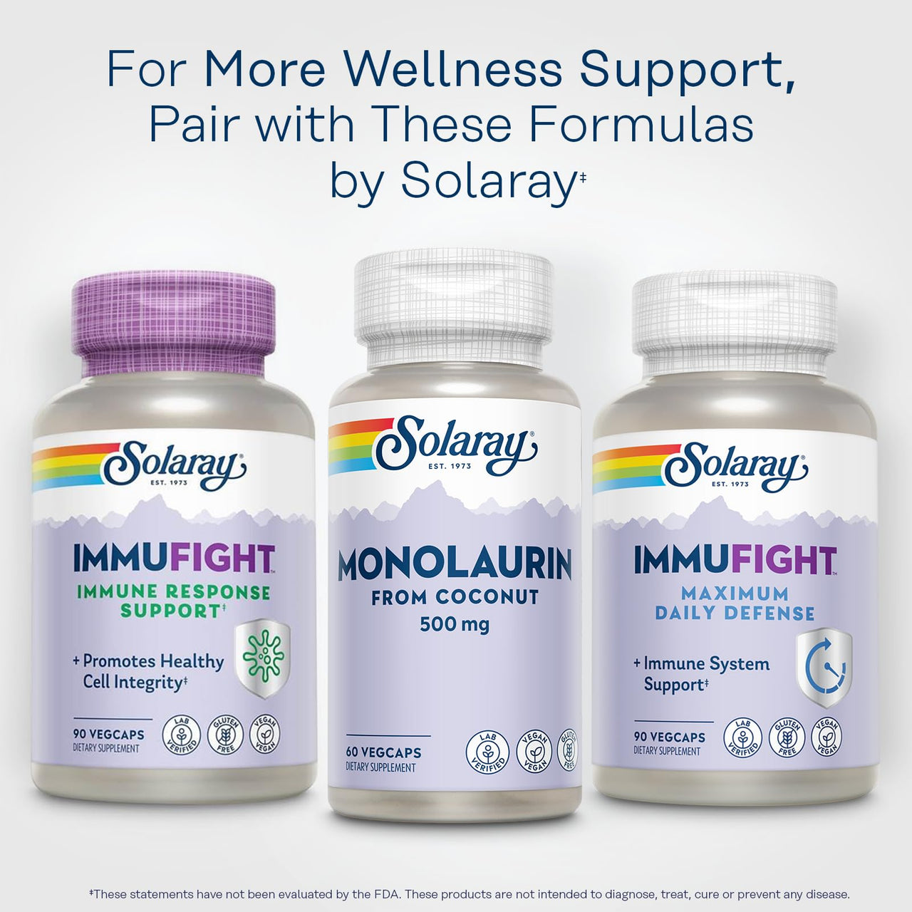 SOLARAY Monolaurin 500mg from Natural Coconut - Monolaurin Supplement for Powerful Nutritive Support - Lab Verified - 60 Servings, 60 VegCaps
