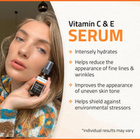 Thumbnail for YEOUTH Vitamin C Face Serum with Vitamin E and Hyaluronic Acid, Hydrating Vitamin C Serum for Face, Targets the Appearance of Dull Spots 2oz