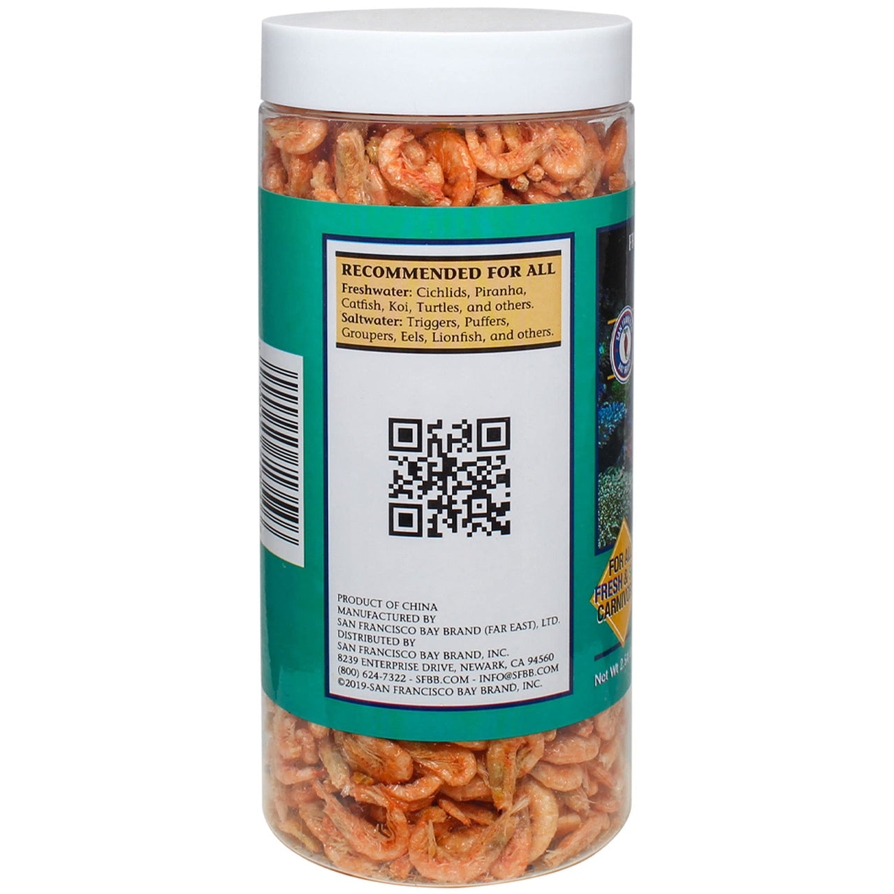 San Francisco Bay Brand Freeze Dried Krill Fish Food - All-Natural, Sustainably Harvested, High Protein Dried Shrimp for Freshwater and Saltwater Carnivores, Koi, Cichlids, Turtles - 2.54 oz (72g)