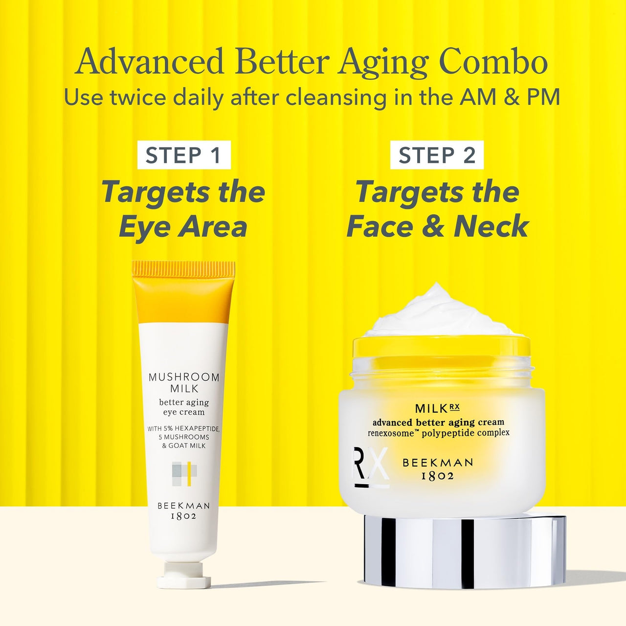 Beekman 1802 Milk RX Advanced Better Aging Collagen Moisturizer Face Cream – 4X Retinol Alternative with Goat Milk Exosomes & Polypeptide, Firming Cream, 1.69 fl oz