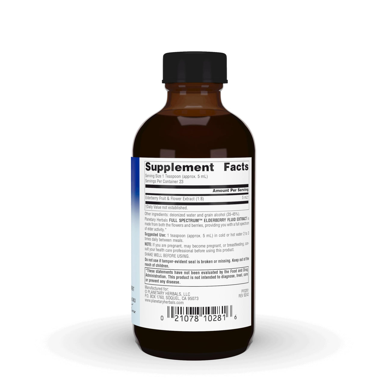 Planetary Herbals Full Spectrum Elderberry Fluid Extract Supplement, 4 Fluid Ounce
