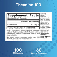 Thumbnail for Jarrow Formulas® Regular Strength Theanine 100 mg, Dietary Supplement, 60 Capsules, 60 Day Supply