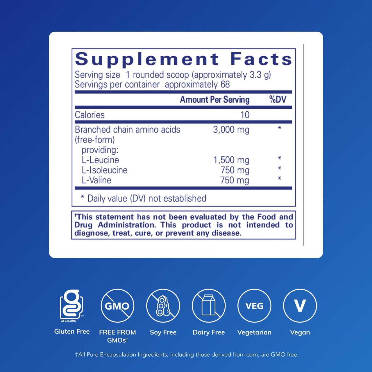 Pure Encapsulations BCAA Powder | Hypoallergenic Supplement to Support Muscle Function During Exercise* | 8 Ounces