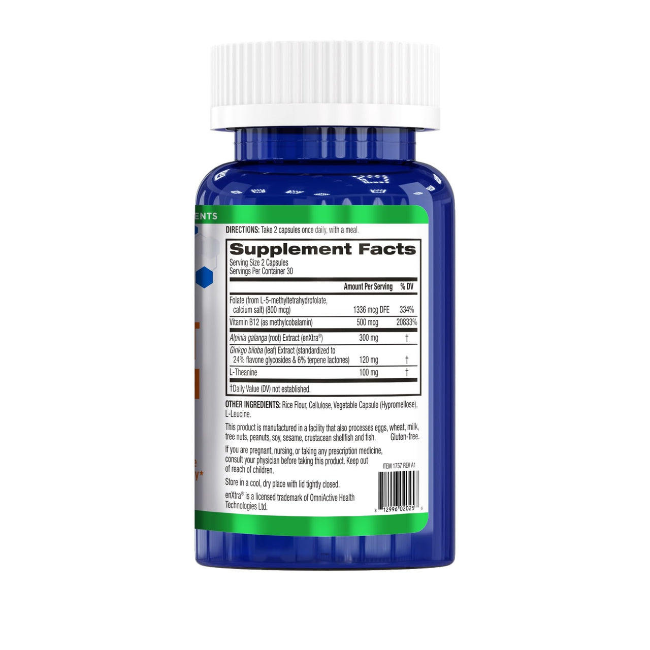 BioTrust Brain Bright - Daily Nootropic Boost for Focus, Concentration, Mental Clarity - Caffeine Free Nootropics Brain Support Supplement - Thai Ginger, Ginkgo, Folate, L-Theanine - 30 Servings
