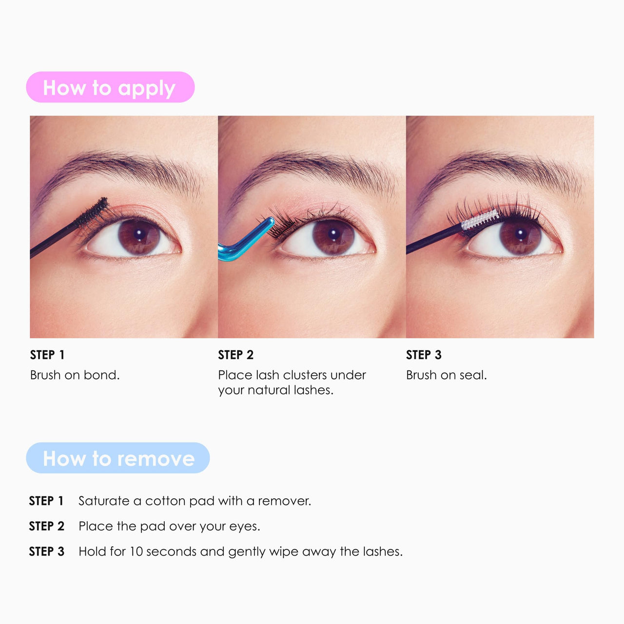 KISS Falscara DIY Eyelash Extension Lengthening Wisps - Featherlight Synthetic Reusable Artificial Eyelashes Multipack of 24 Mini Lash Clusters for that Authentic Eyelash Extension Look