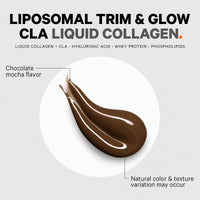 Thumbnail for Codeage Liquid Collagen Supplement Chocolate Flavor, Beauty Trim & Glow Liposomal Collagen Peptides, CLA Conjugated Linoleic Acid, Hyaluronic Acid, Vitamin E, Hydrolyzed, Non-GMO, 15.22 fl oz