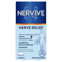 Thumbnail for Nervive Nerve Relief, Occasional Nerve Discomfort II, Nerve Relief, Starts Working in 7 Days, Stabbing, Burning, Alpha Lipoic Acid, B Vitamins, Turmeric, Ginger, Supplement, 60 Tablets