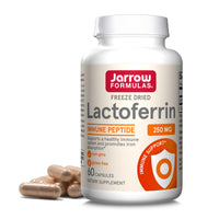 Thumbnail for Jarrow Formulas Lactoferrin Supplements 250 mg - Immune-Supporting Glycoprotein for Healthy Immune System Support & Iron Absorption - Freeze Dried, Gluten Free, Non-GMO - 60 Capsules (Servings)