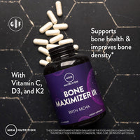 Thumbnail for MRM Nutrition Bone Maximizer III - Supplement for Women & Men- New Zealand MCHA Calcium with Vitamin D3 and Vitamin K2 MK-7, High Potency Bone Health Formula with Magnesium and Zinc - 50 Servings