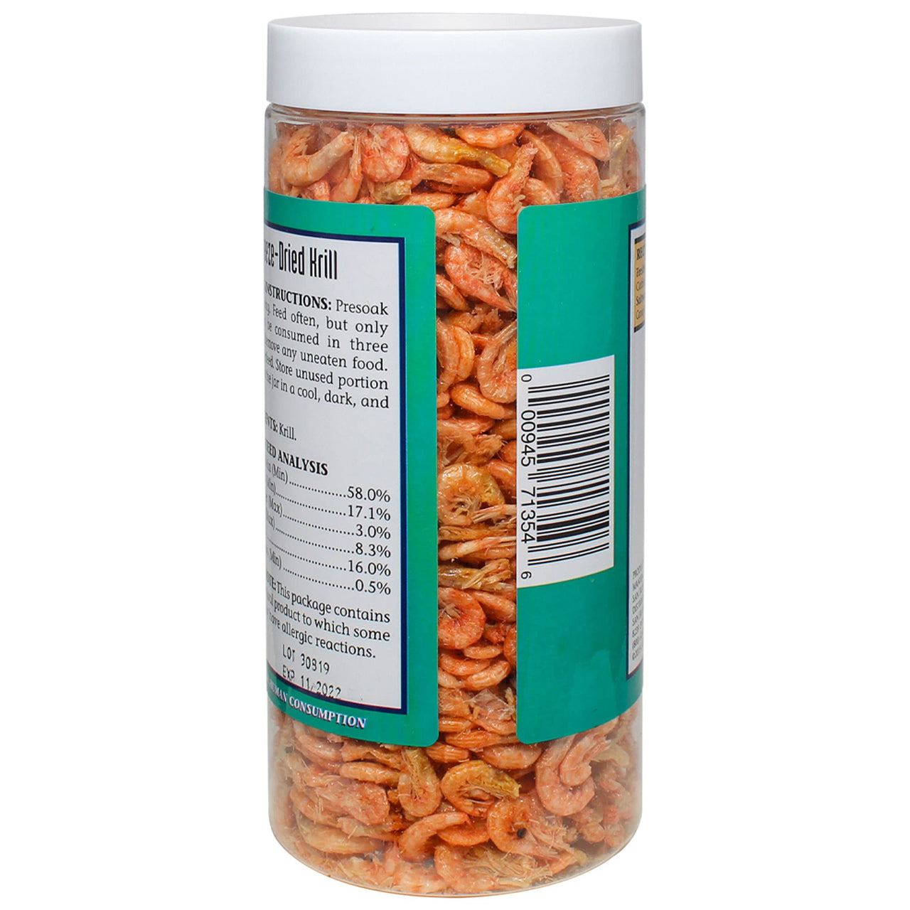 San Francisco Bay Brand Freeze Dried Krill Fish Food - All-Natural, Sustainably Harvested, High Protein Dried Shrimp for Freshwater and Saltwater Carnivores, Koi, Cichlids, Turtles - 2.54 oz (72g)